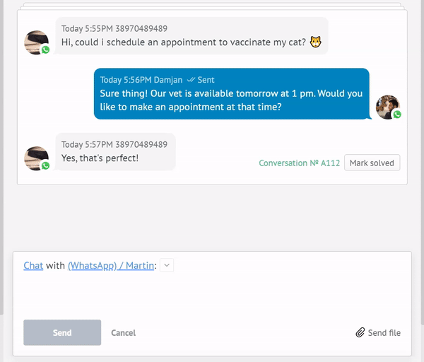 Messaging with WhatsApp template in Kommo